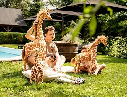 Grandes girafes en peluche