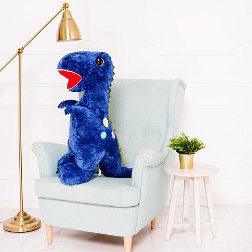 Peluche géante Gogo Dinosaure XXL Teddyway, jouet doux, 110 cm, 43 pouces, 3,6 pieds, bleu - Teddyway