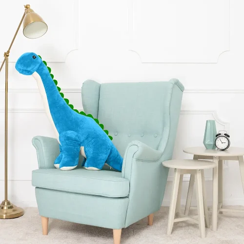 Peluche géante Tobo de Teddyway, dinosaure XXL, peluche douce, 110 cm, 43 pouces, 3,6 pieds, bleue - Teddyway