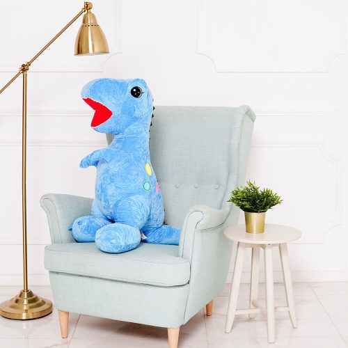 Peluche géante Gogo Dinosaure (XXL) Teddyway, 110 cm, 43 pouces, 3,6 pieds, bleu clair - Teddyway