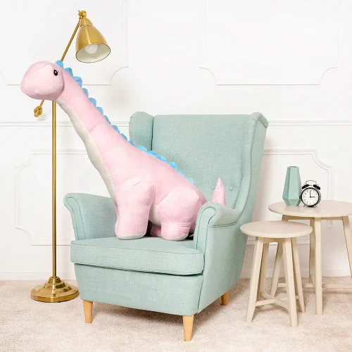 Peluche géante Tobo de Teddyway, dinosaure XXL, peluche douce, 150 cm, 59 pouces, 4,9 pieds, rose - Teddyway