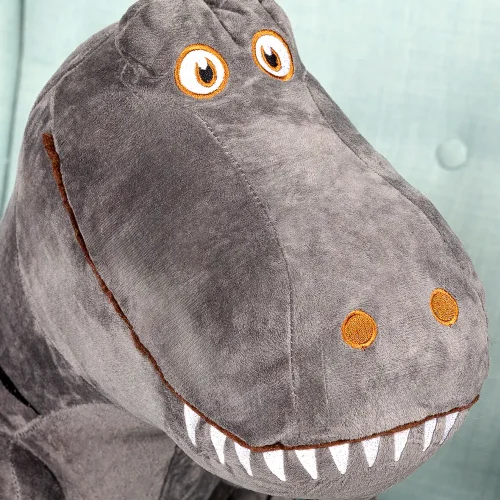 Dinosaure en peluche Teddyway Deno, jouet doux, 70 cm, 27 pouces, 2,3 pieds, gris - Teddyway