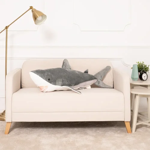 Peluche Requin Saho Teddyway, Jouet Doux, 90 cm, 35 pouces, 2,9 pieds, Bleu - Teddyway