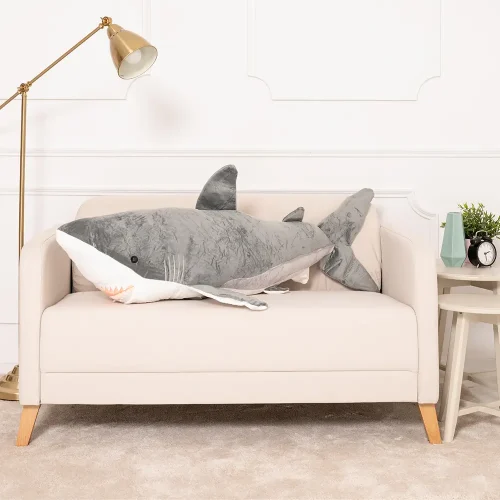 Peluche Requin Saho Teddyway, Jouet Doux, 90 cm, 35 pouces, 2,9 pieds, Bleu - Teddyway