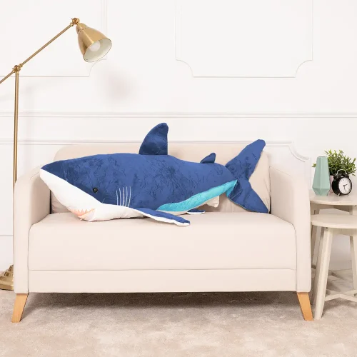 Peluche Requin Saho Teddyway, Jouet Doux, 90 cm, 35 pouces, 2,9 pieds, Bleu - Teddyway