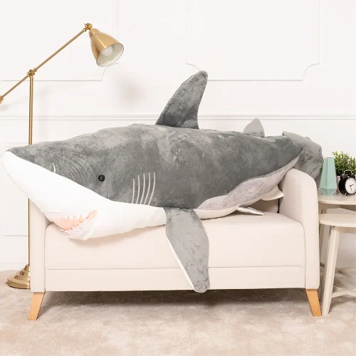 Peluche Requin Saho Teddyway, Jouet Doux, 90 cm, 35 pouces, 2,9 pieds, Bleu - Teddyway