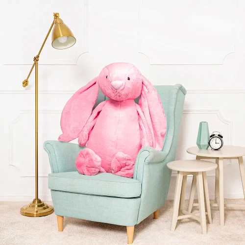 Lapin géant en peluche Teddyway Bani, 100 cm, 39 pouces, 3,3 pieds, rose vif - Teddyway