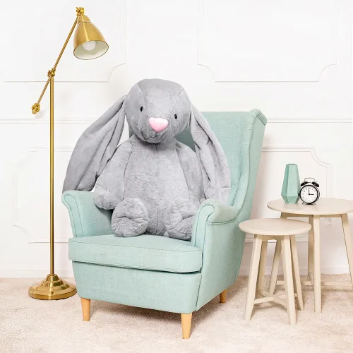 Lapin géant en peluche Teddyway Bani, taille XXL, 100 cm, 39 pouces, 3,3 pieds, gris foncé - Teddyway