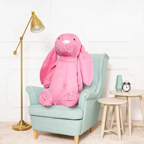Lapin géant en peluche Teddyway Bani, 120 cm (47 pouces, 3,9 pieds), rose vif - Teddyway