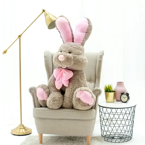 Lapin géant en peluche Teddyway Vuni, taille XXL, 120 cm, gris - Teddyway