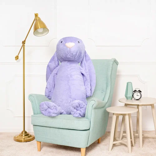 Lapin géant en peluche Teddyway Bani, taille XXL, 120 cm, 47 pouces, 3,9 pieds, violet - Teddyway