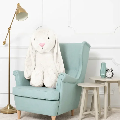 Lapin géant en peluche Teddyway Bani, 120 cm (47 pouces, 3,9 pieds), blanc - Teddyway
