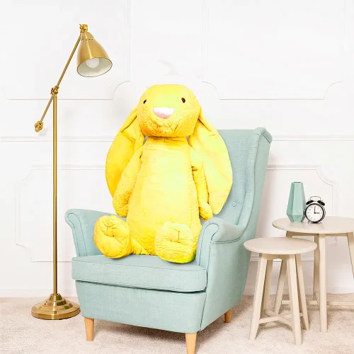 Lapin géant en peluche Teddyway Bani, taille XXL, 120 cm, jaune - Teddyway