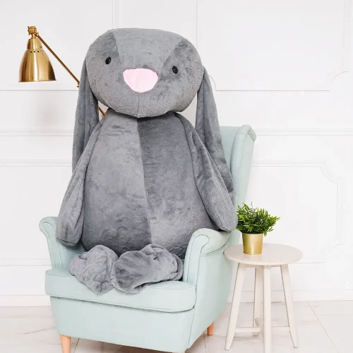 Lapin géant en peluche Teddyway Bani, taille XXL, 160 cm, gris foncé - Teddyway