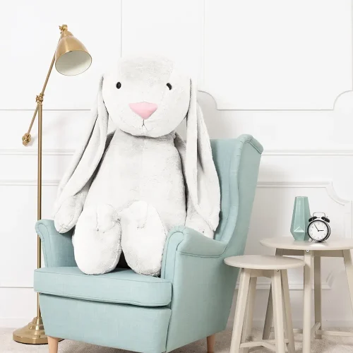 Lapin géant en peluche Teddyway Bani, 160 cm (63 pouces, 5,2 pieds), blanc - Teddyway