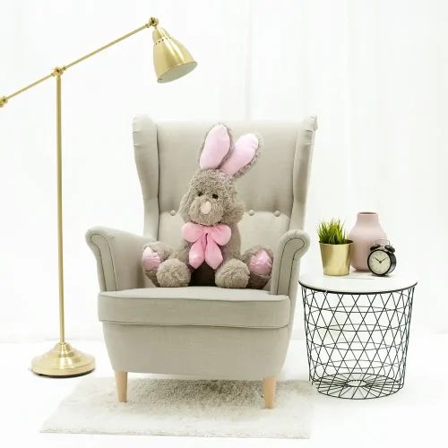 Lapin géant en peluche Teddyway Vuni, taille XXL, 70 cm, gris - Teddyway