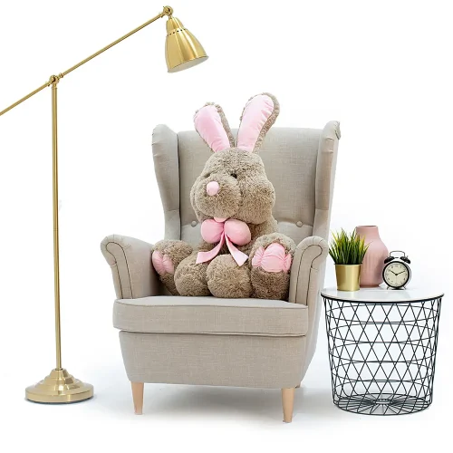Lapin géant en peluche Teddyway Vuni, 90 cm (35 pouces, 2,9 pieds), gris - Teddyway