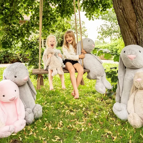 Lapin géant en peluche Teddyway Bani, taille XXL, 160 cm, gris foncé - Teddyway
