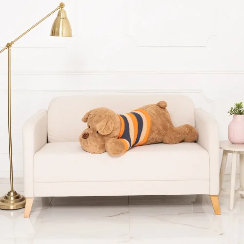 Peluche Chien Dami Teddyway, jouet doux, 70 cm, 27 pouces, 2,3 pieds, blanc - Teddyway