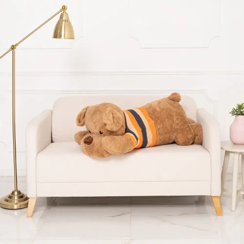 Peluche Chien Dami Teddyway, jouet doux, 70 cm, 27 pouces, 2,3 pieds, blanc - Teddyway