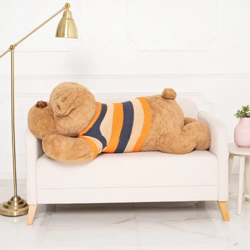 Peluche Chien Dami Teddyway, jouet doux, 70 cm, 27 pouces, 2,3 pieds, blanc - Teddyway