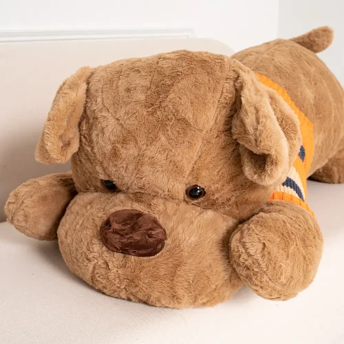 Peluche Chien Dami Teddyway, jouet doux, 70 cm, 27 pouces, 2,3 pieds, blanc - Teddyway