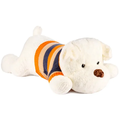 Peluche Chien Dami Teddyway, jouet doux, 70 cm, 27 pouces, 2,3 pieds, blanc - Teddyway