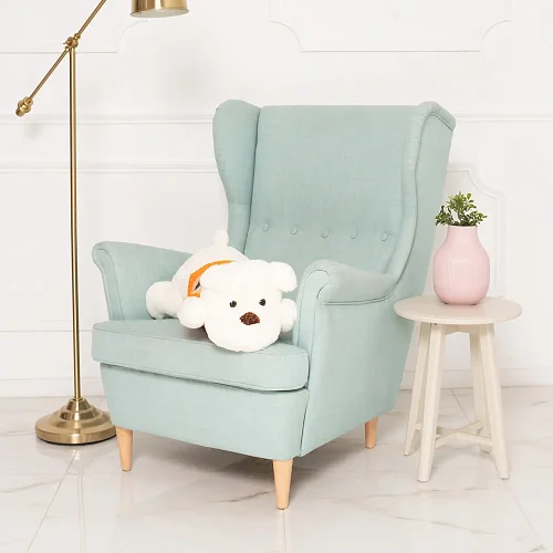 Peluche Chien Dami Teddyway, jouet doux, 70 cm, 27 pouces, 2,3 pieds, blanc - Teddyway