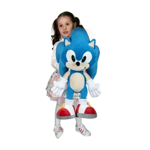 Peluche géante Sonic le Hérisson (XXL), douce et moelleuse, 70 cm (27 pouces, 2,3 pieds), bleue - Teddyway