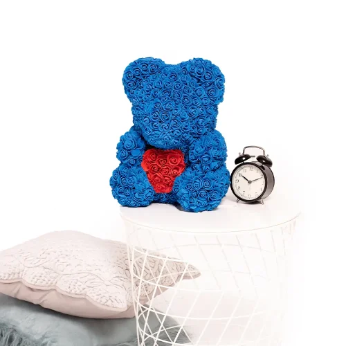 Ours en peluche Teddyway Onis Rose, roses artificielles, cadeau floral, 25 cm, 10 pouces, 0,8 pied, rouge - Teddyway