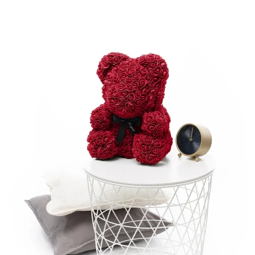 Ours en peluche Teddyway Onis Rose, roses artificielles, cadeau floral, 25 cm, 10 pouces, 0,8 pied, rouge - Teddyway