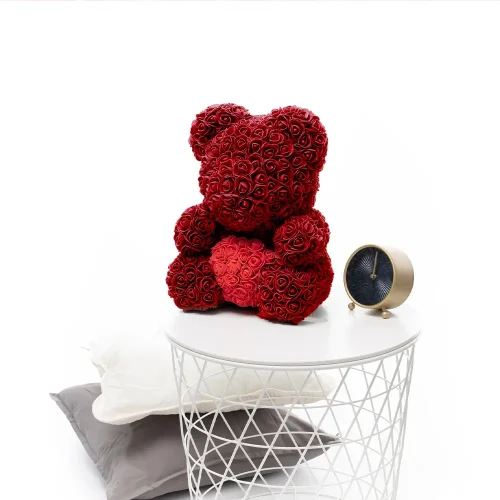 Ours en peluche Teddyway Onis Rose, roses artificielles, cadeau floral, 25 cm, 10 pouces, 0,8 pied, rouge - Teddyway