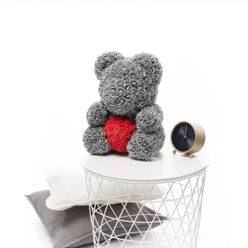 Ours en peluche Teddyway Onis Rose, roses artificielles, cadeau floral, 25 cm, 10 pouces, 0,8 pied, rouge - Teddyway