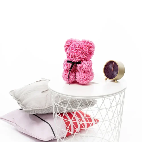 Ours en peluche Teddyway Onis Rose, roses artificielles, cadeau floral, 25 cm, 10 pouces, 0,8 pied, rouge - Teddyway