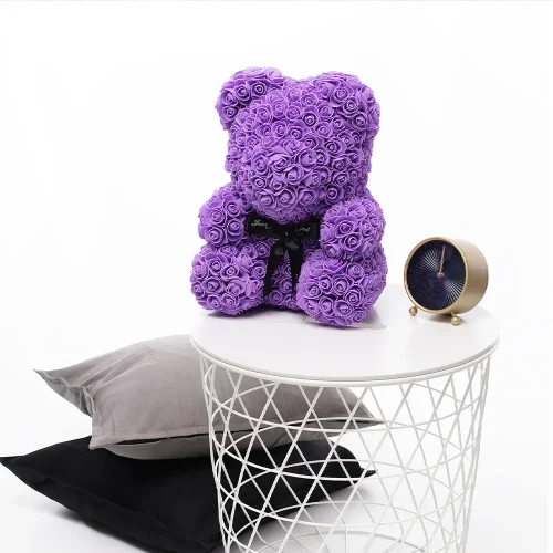 Ours en peluche Teddyway Onis Rose, roses artificielles, cadeau floral, 25 cm, 10 pouces, 0,8 pied, rouge - Teddyway
