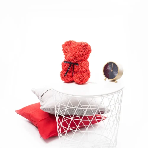 Ours en peluche Teddyway Onis Rose, roses artificielles, cadeau floral, 25 cm, 10 pouces, 0,8 pied, rouge - Teddyway