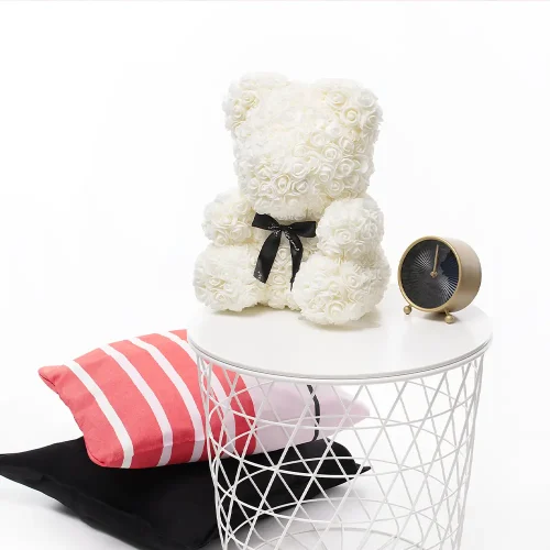 Ours en peluche Teddyway Onis Rose, roses artificielles, cadeau floral, 25 cm, 10 pouces, 0,8 pied, rouge - Teddyway